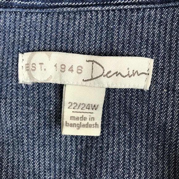 Est. 1948 Denim button down denim vest plus 22/24 - Picture 8 of 9